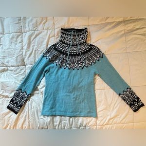 Krimson Klover turtle neck sweater with black and white pattern